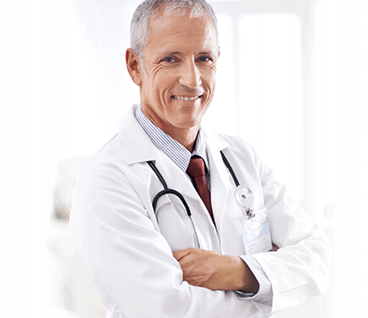 Smiling male physician