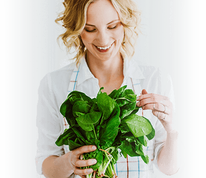 Woman holding spinach